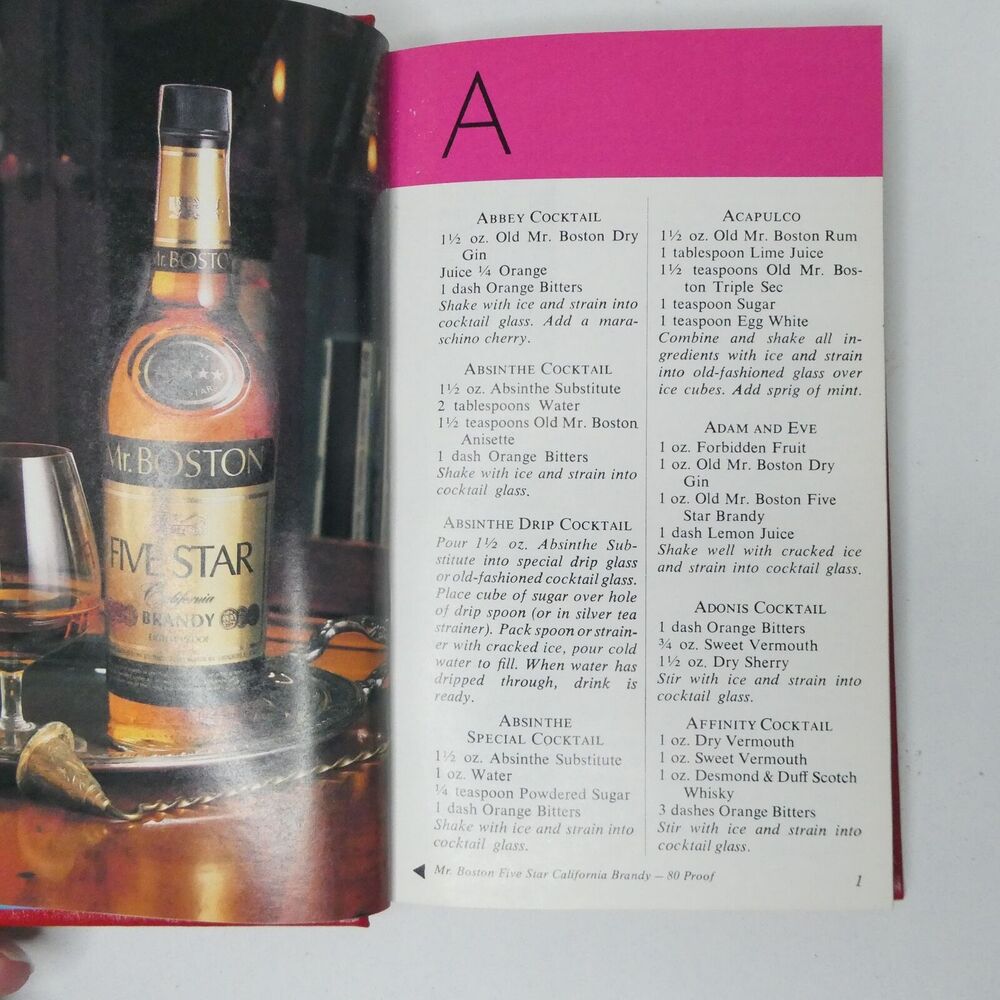 1981 Mr Boston Deluxe Official Bartenders Guide Red 61st Edition Hardcover - Picture 9 of 13